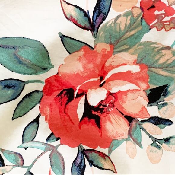 Adrienne Dress Tropical Floral On Off Shoulder Ruffle Neckline Sleeveless Small - Picture 15 of 15